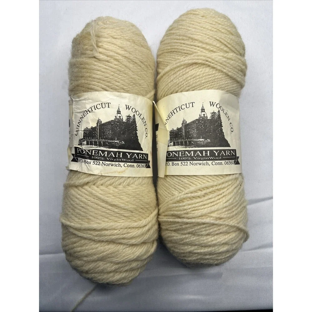 Quinnehiticut Woolen Co Ponemah Yarn 100%‎ Virgin Wool
